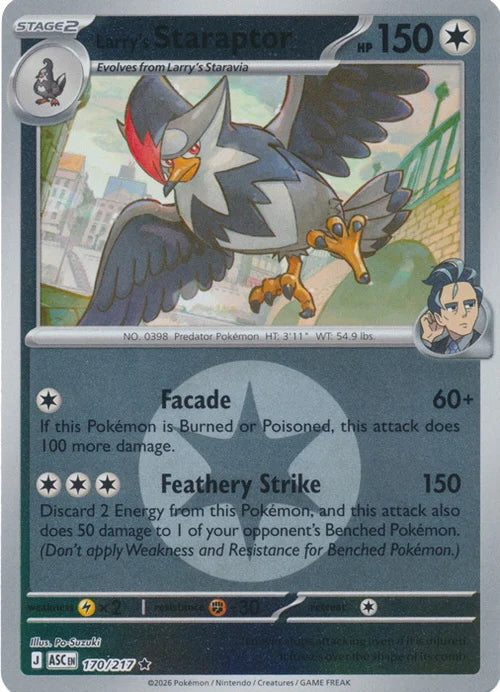 Ascended Heroes Larry’s Staraptor #170/217 Reverse Holo